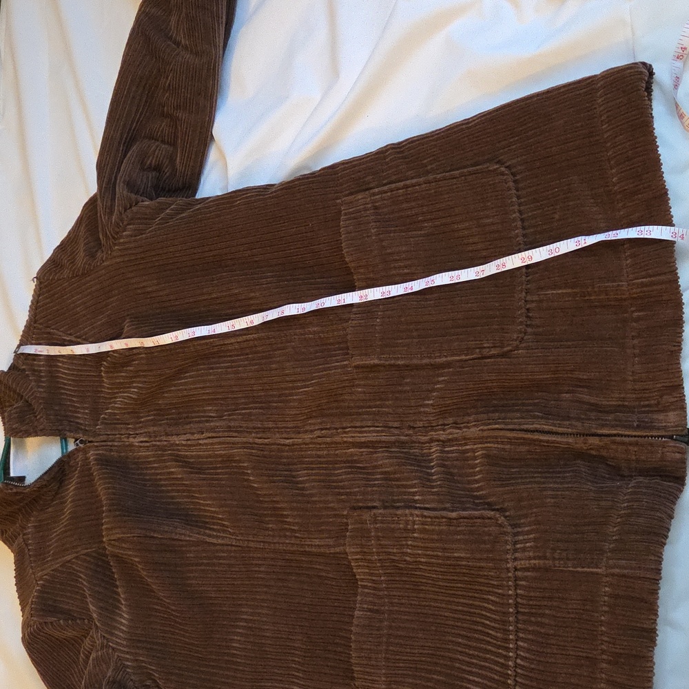 D & CO Cozy Brown Corduroy Fleece Lined Jacket Size Medium - Picture 13 of 17